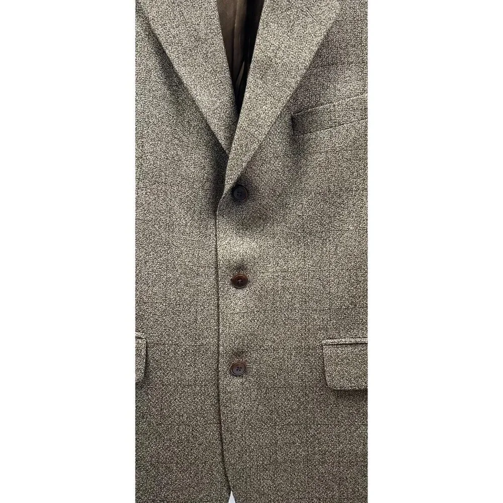 BRANDINI Le Collezioni Men's 42R 100% Wool Blazer Classic Fit Brown Tweed Tailor